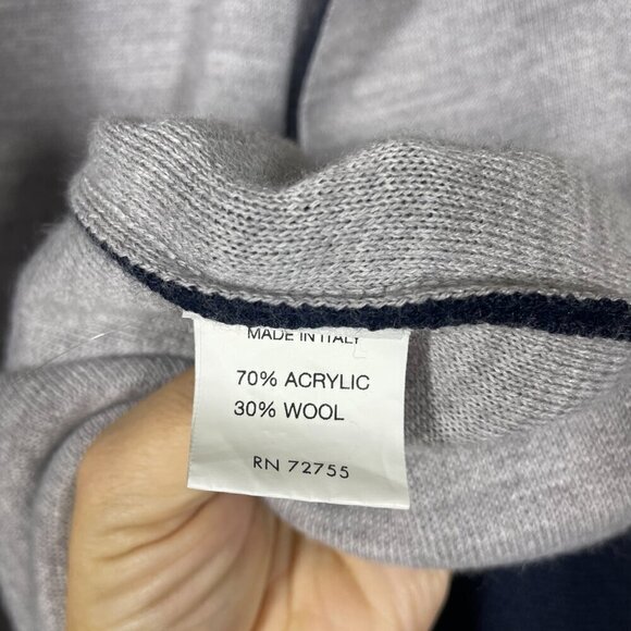 Oriana Made in Italy Women's Gray & Navy Wool Blend Open Cardigan! - Picture 3 of 5